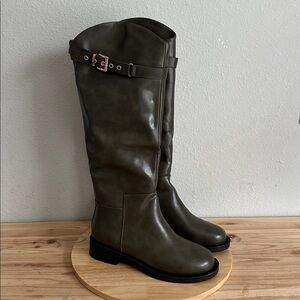 Torgeis Womens Antonella Block Heel Riding Boots 9